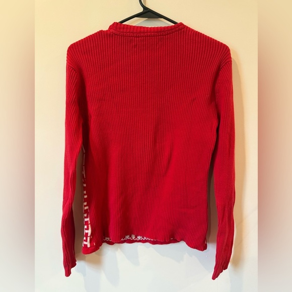 Tommy Hilfiger Red and White Crew Neck Sweater - Picture 4 of 5